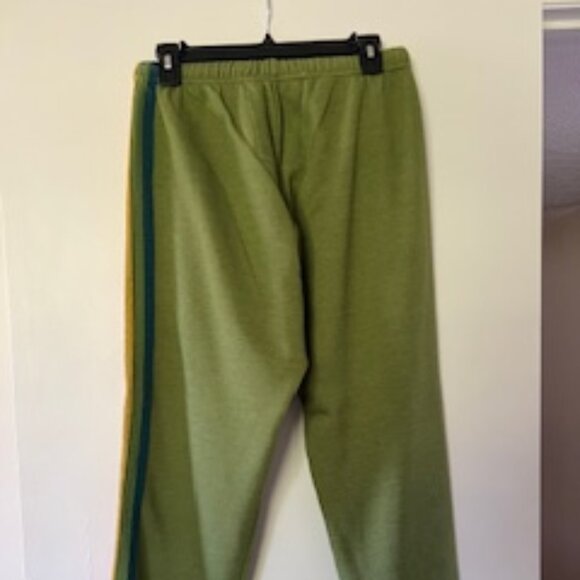 Aviator Nation 5 Stripe Sweatpants Green "Rainbow Stripe" - Picture 3 of 6